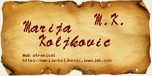 Marija Koljković vizit kartica